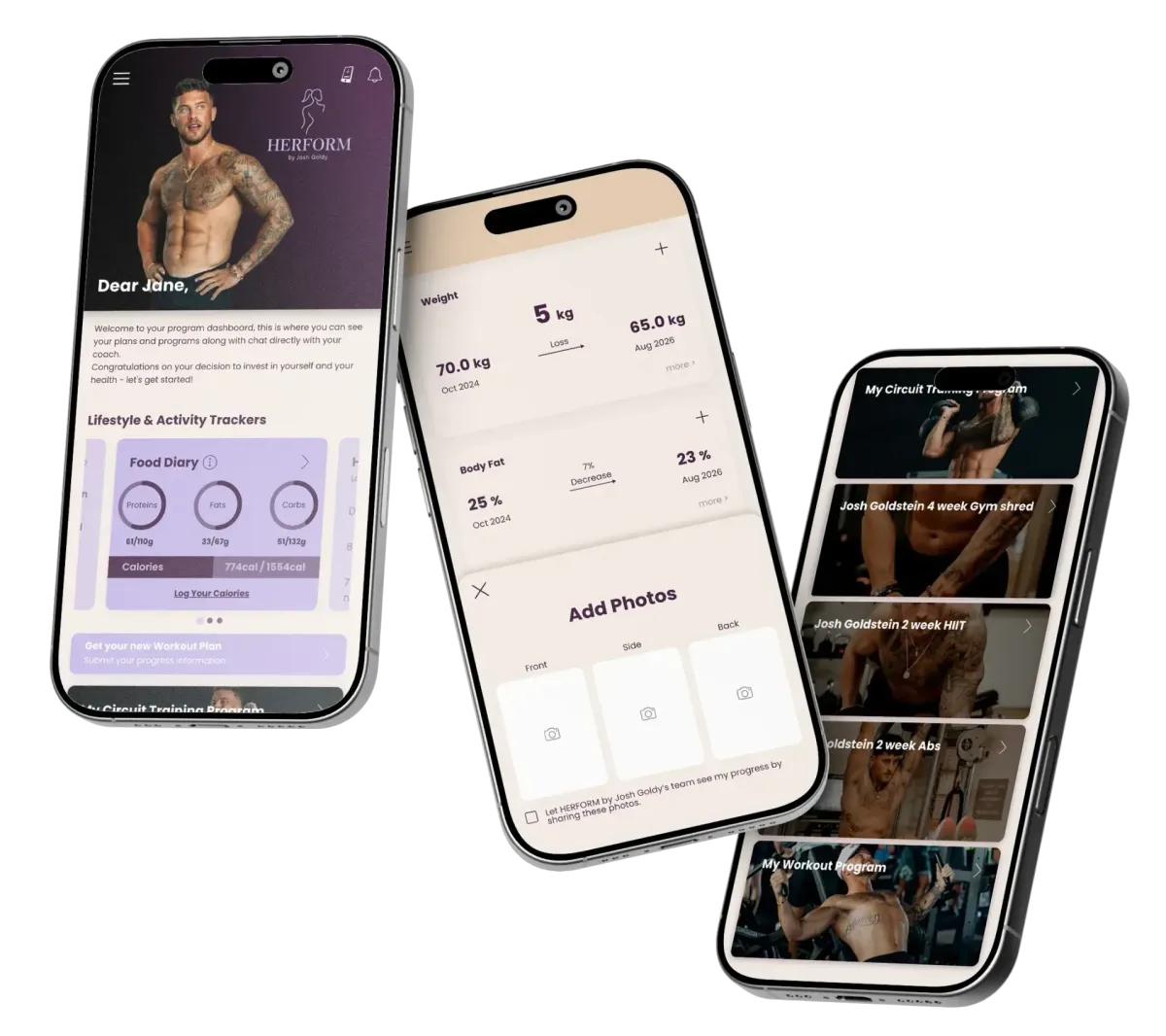 Progress you can see in the HERFORM coaching app